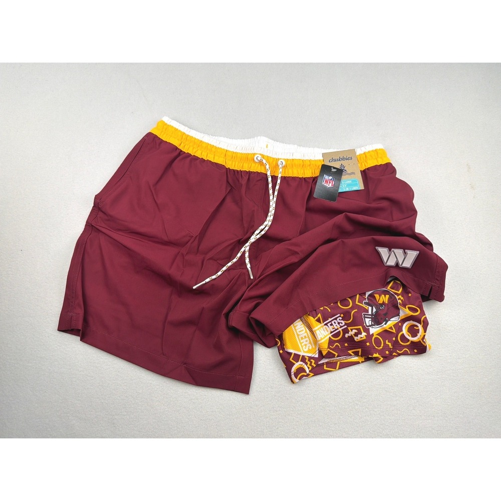 Chubbies NFL Washington Commanders Swim Trunks Mens XL 5.5 Lined Burgundy 126254